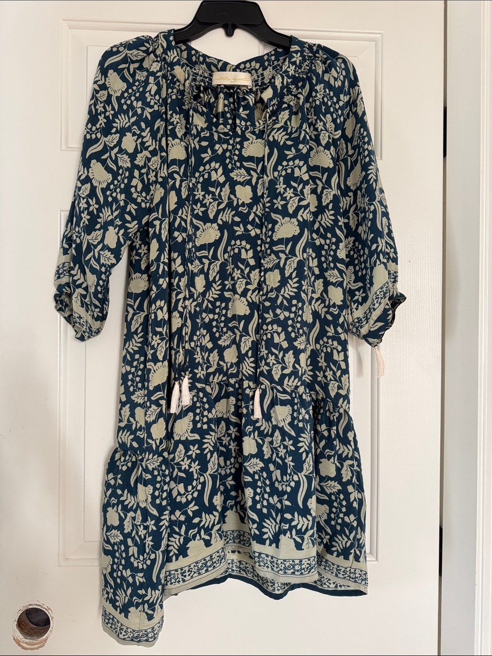 Natalie Martin short Sammie Floral Dress in Teal and Cream